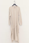 BASERANGE Waist-Drawstring Long Sleeve Dress DRSH Collection Portugal BAS-DRSH-CH-WI22-MIHUI Beige Gray